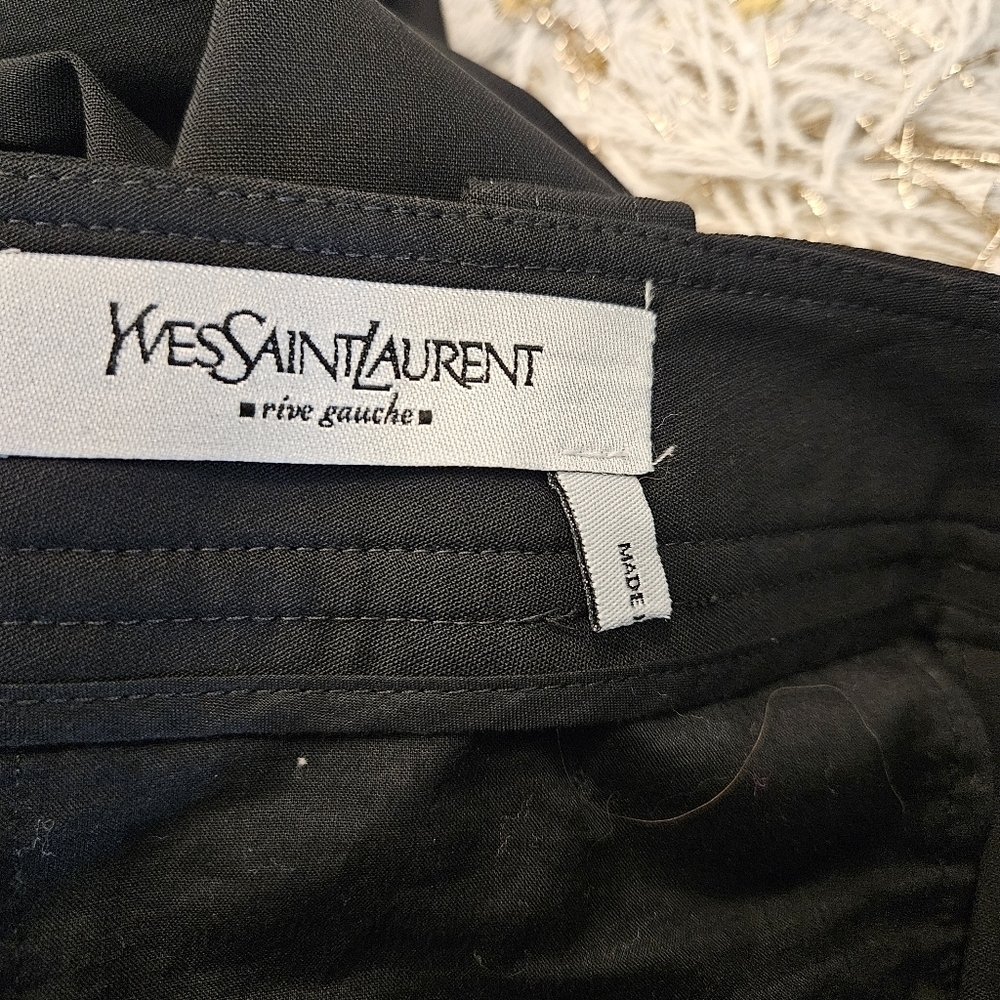 Yves Saint Laurent Rive Gauche Black Trousers - Picture 4 of 5